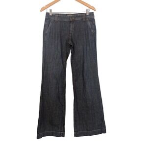 Banana Republic Women's Dark Wash Denim Wide Leg Jeans Size 2